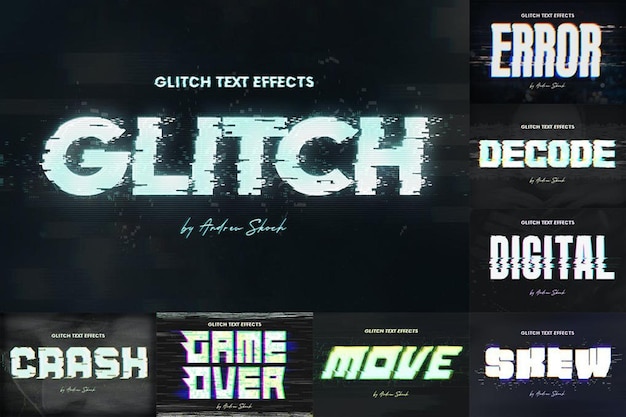 PSD glitch text or logo effects