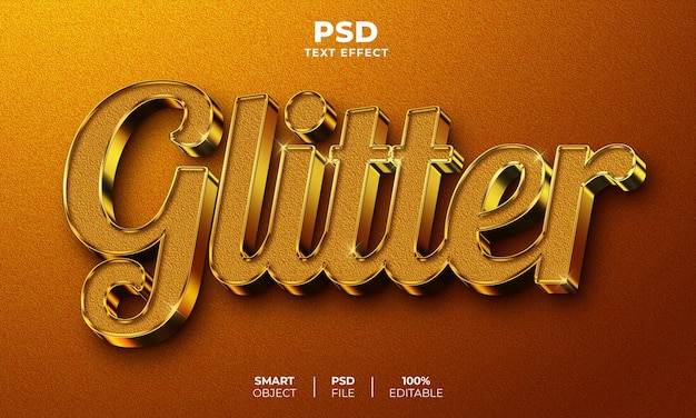 Glitter 3D editable text effect