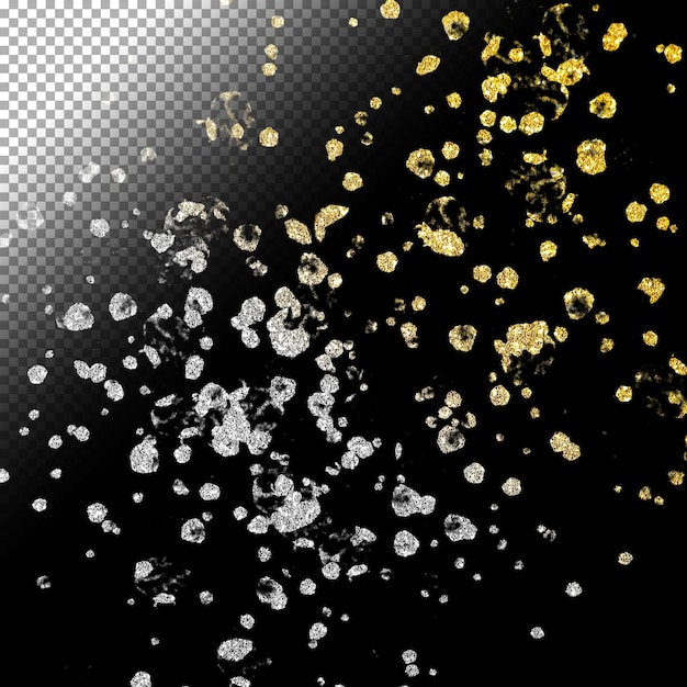 Glitter background on transparent background