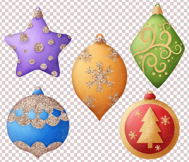 PSD glitter christmas glass ball ornament