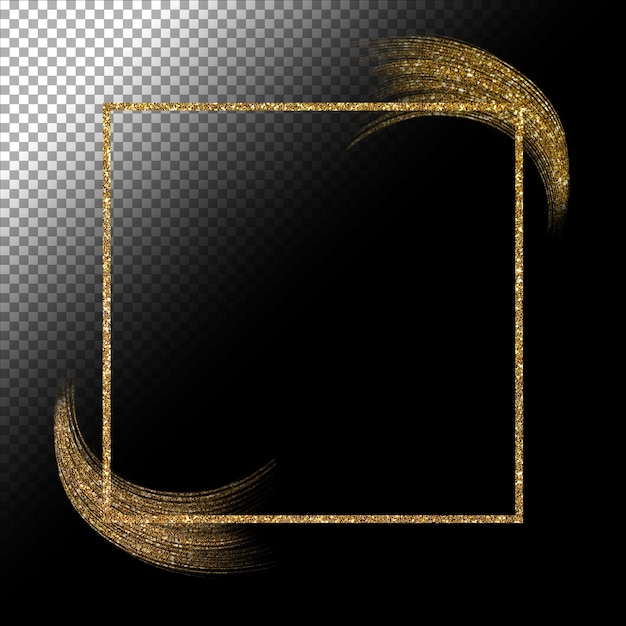 Glitter gold frame and abstract decoration