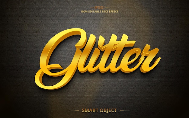 Glitter gold Text Effect Design