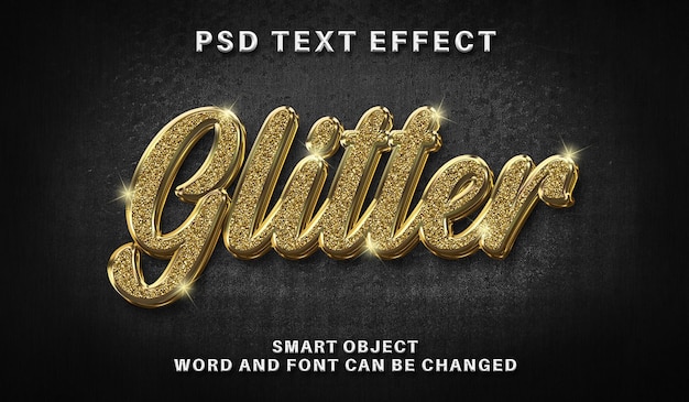 Glitter gold text effect template