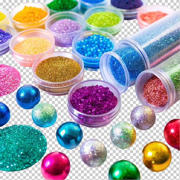 glitter plastic rubber on transparent background