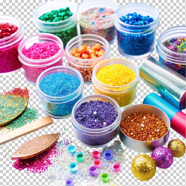 glitter plastic rubber on transparent background