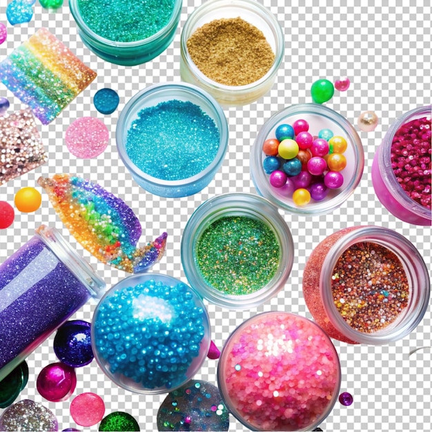 PSD glitter plastic rubber on transparent background