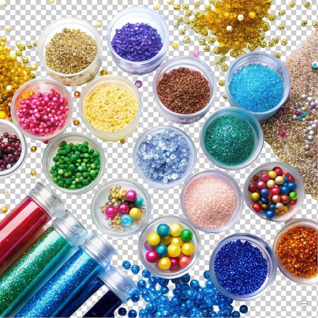 glitter plastic rubber on transparent background