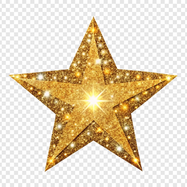 PSD glitter star isolated on transparent background