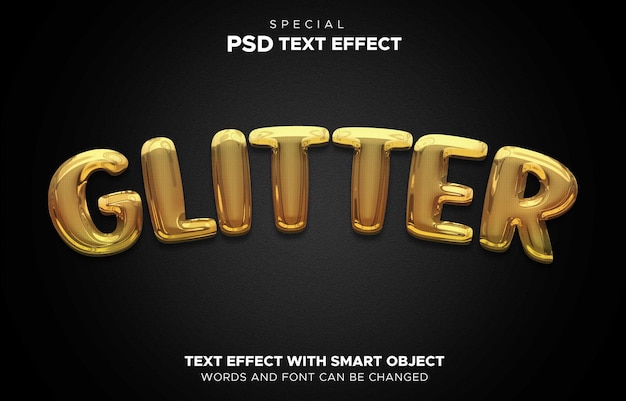 Glitter text effect smart object