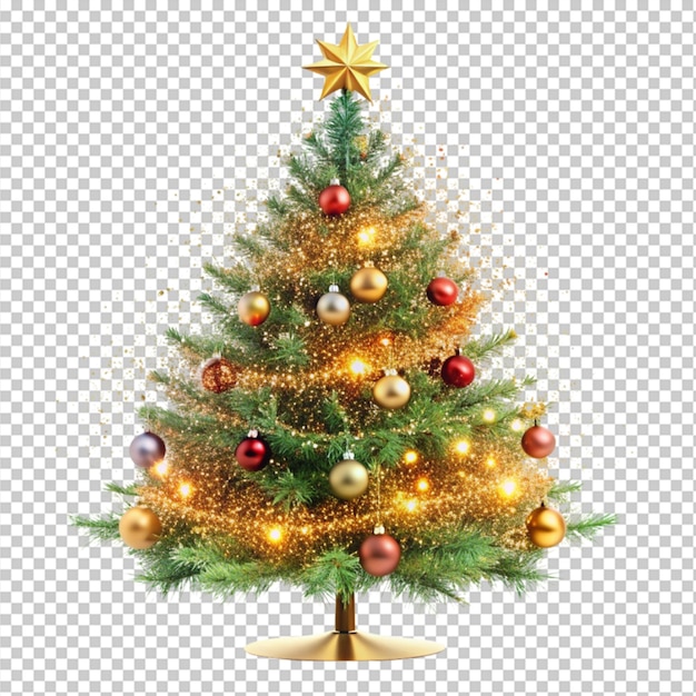 glitter tree on transparent background