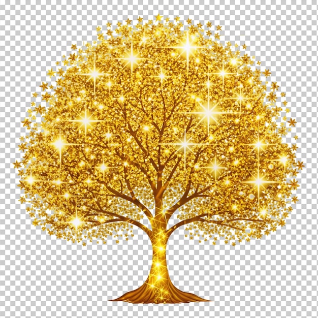 glitter tree on transparent background