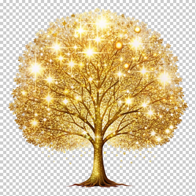 glitter tree on transparent background