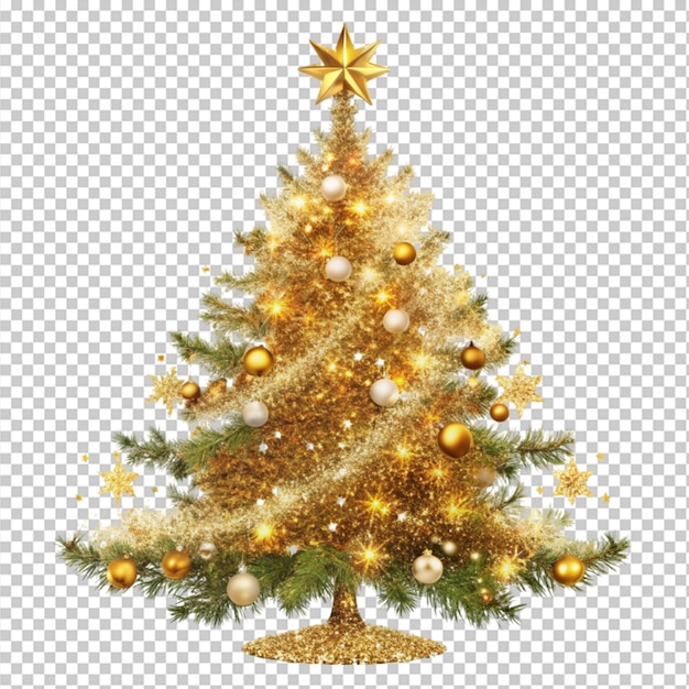 glitter tree on transparent background