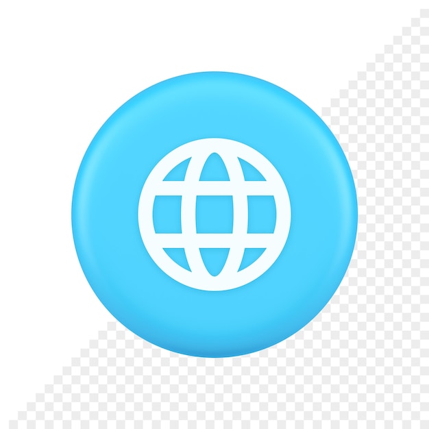 Global internet connection GPS planet button network web business communication 3d icon