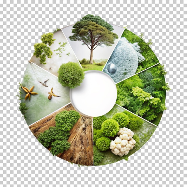 global warming poster with tree on earth on transparent background