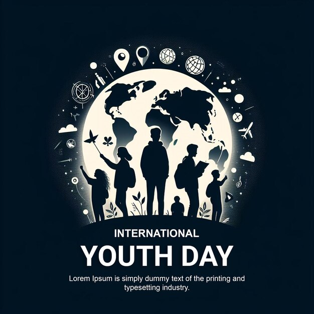 PSD global youth celebration psd design template for youth day