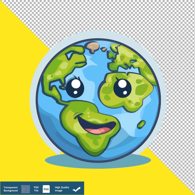 Globe Cartoon Vector Icon transparent background PNG PSD