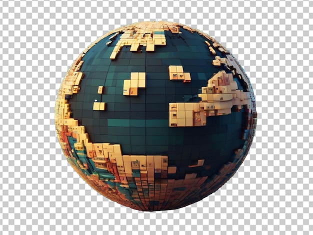 A globe composed of small pixels