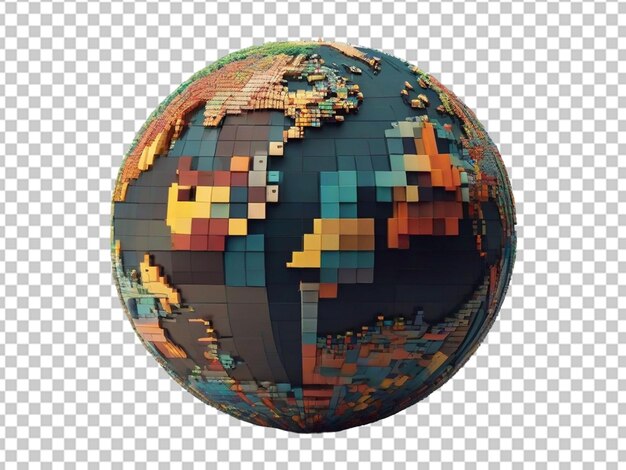 A globe composed of small pixels