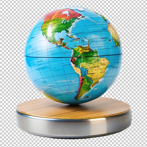 PSD globe on a green background with ample space perfect for educational or travel concepts