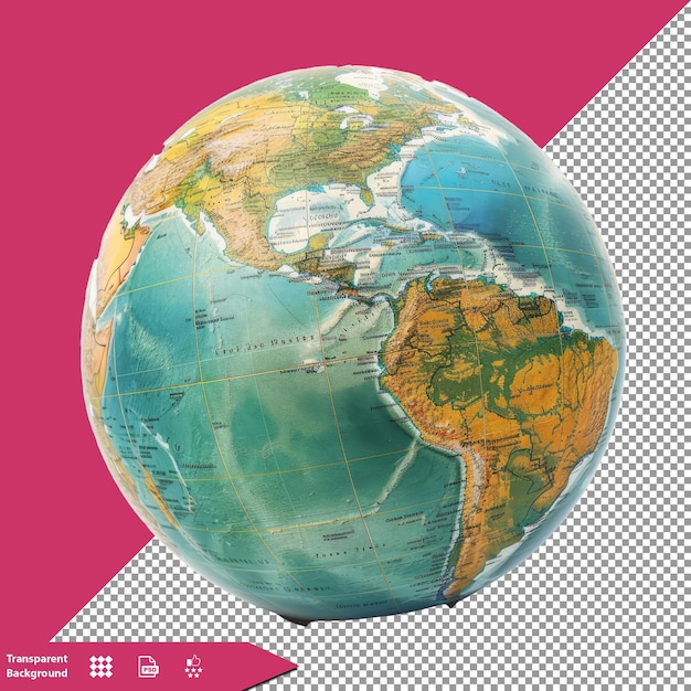 Globe on Transparent Background PNG PSD