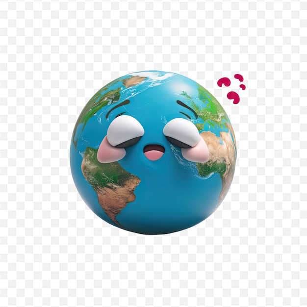 a globe with the eyes closed and the eyes closed