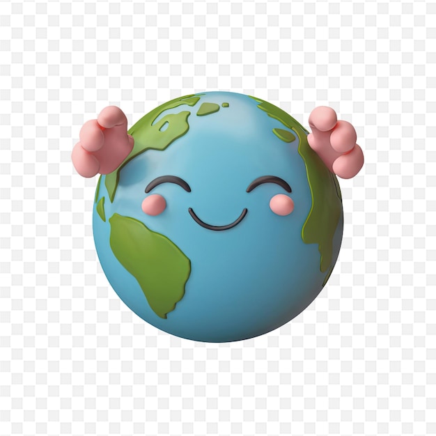 a globe with the face of a person holding hands