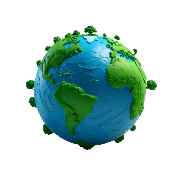 a globe with a green and blue earth on it