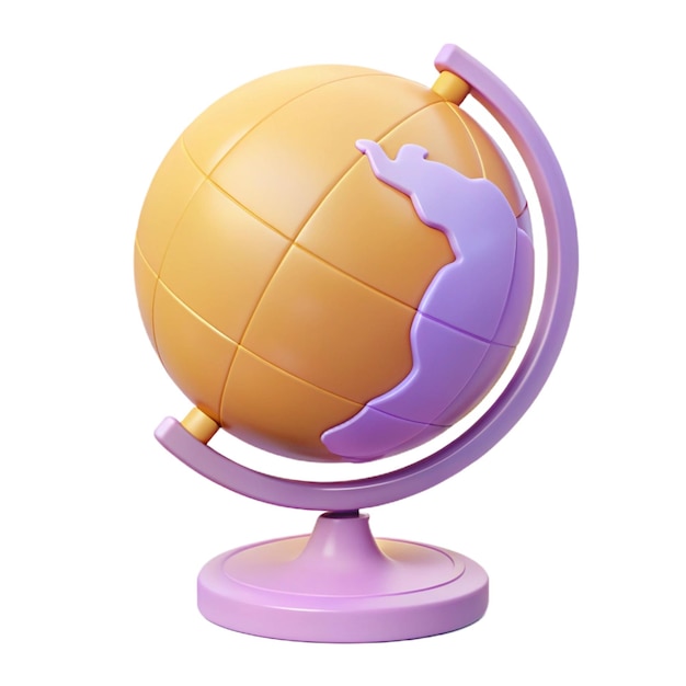 PSD a globe with a map of the world on it