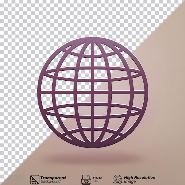 Globe With Meridians Icon isolated on transparent background