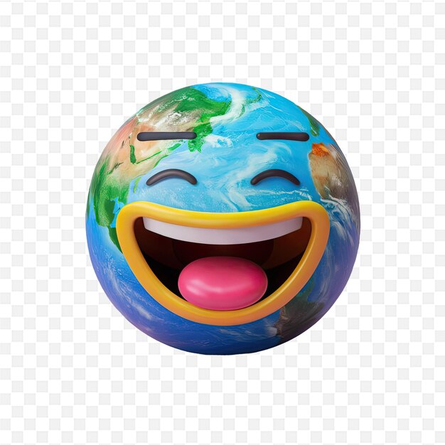 PSD a globe with a smile on it and a smiley face on it