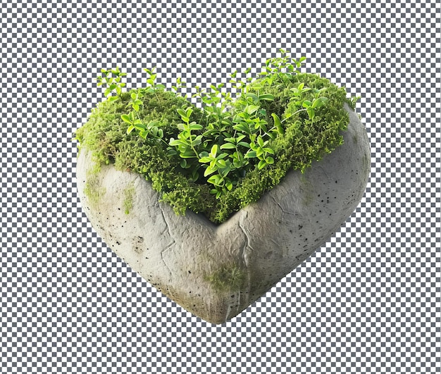 Glorious Heart shaped garden decor isolated on transparent background