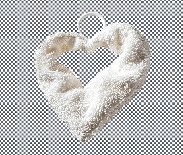 PSD glorious heart shaped hand towel rings isolated on transparent background