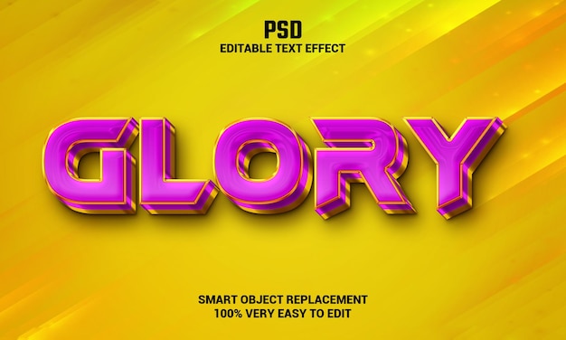 Glory 3d editable text effect with background Premium Psd