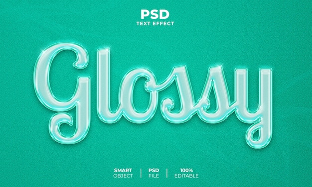 Glossy 3D editable text effect