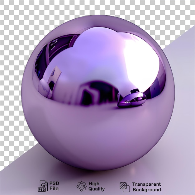 PSD glossy 3d metallic purple sphere