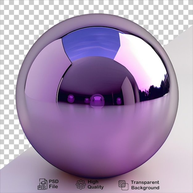 PSD glossy 3d metallic purple sphere