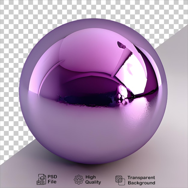 PSD glossy 3d metallic purple sphere