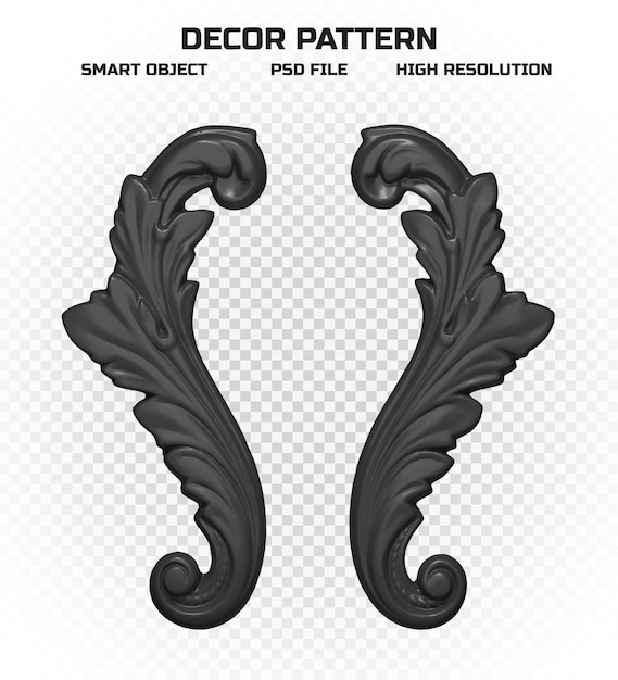 glossy black decor pattern in high quality for decoration