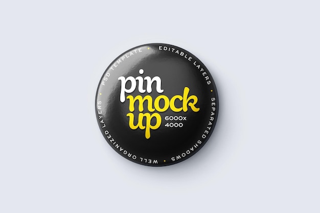 Glossy Button Pin Mockup