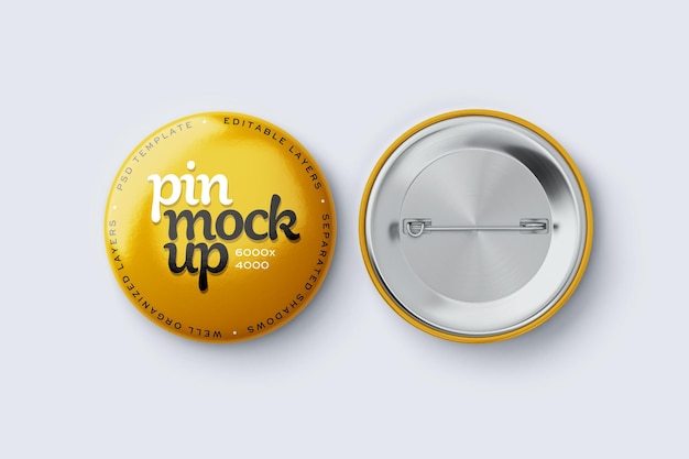 Glossy Button Pin Mockup