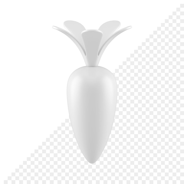 Glossy carrot white Easter bauble elegant decor element 3d icon realistic illustration