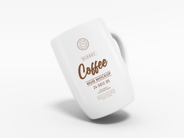 Glossy Ceramic Coffee Mug Branding Mockup