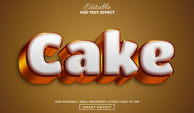 PSD glossy chocolate cake text style editable psd text effect template