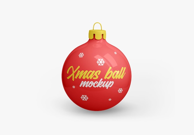 Glossy Christmas Ball Mockup