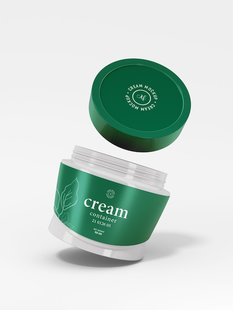 Glossy Cosmetic Cream Container Branding Mockup