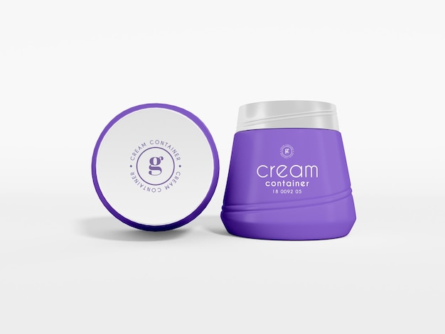 Glossy Cosmetic Cream Container Branding Mockup