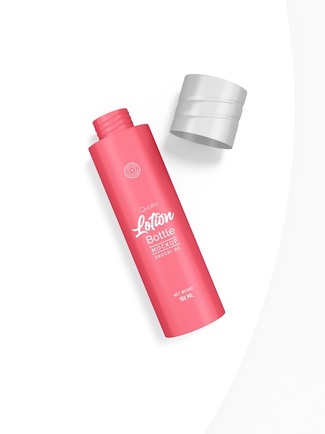 Glossy Cosmetic Lotion Bottle Packaging Mockup