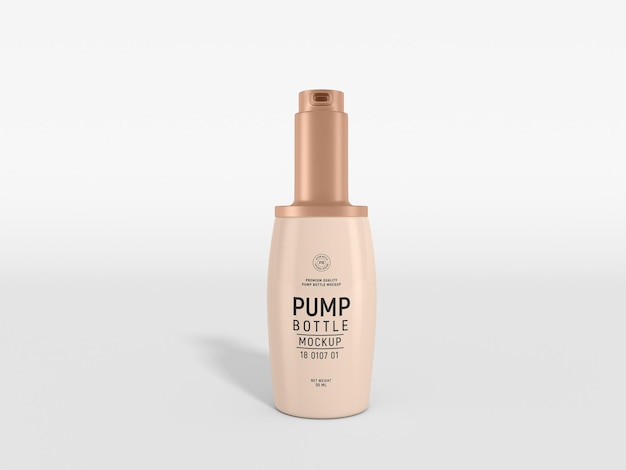 Glossy Cosmetic Pump Bottle Branding Mockup