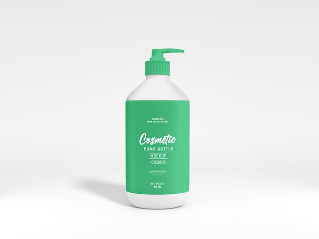 Glossy Cosmetic Pump Bottle Branding Mockup